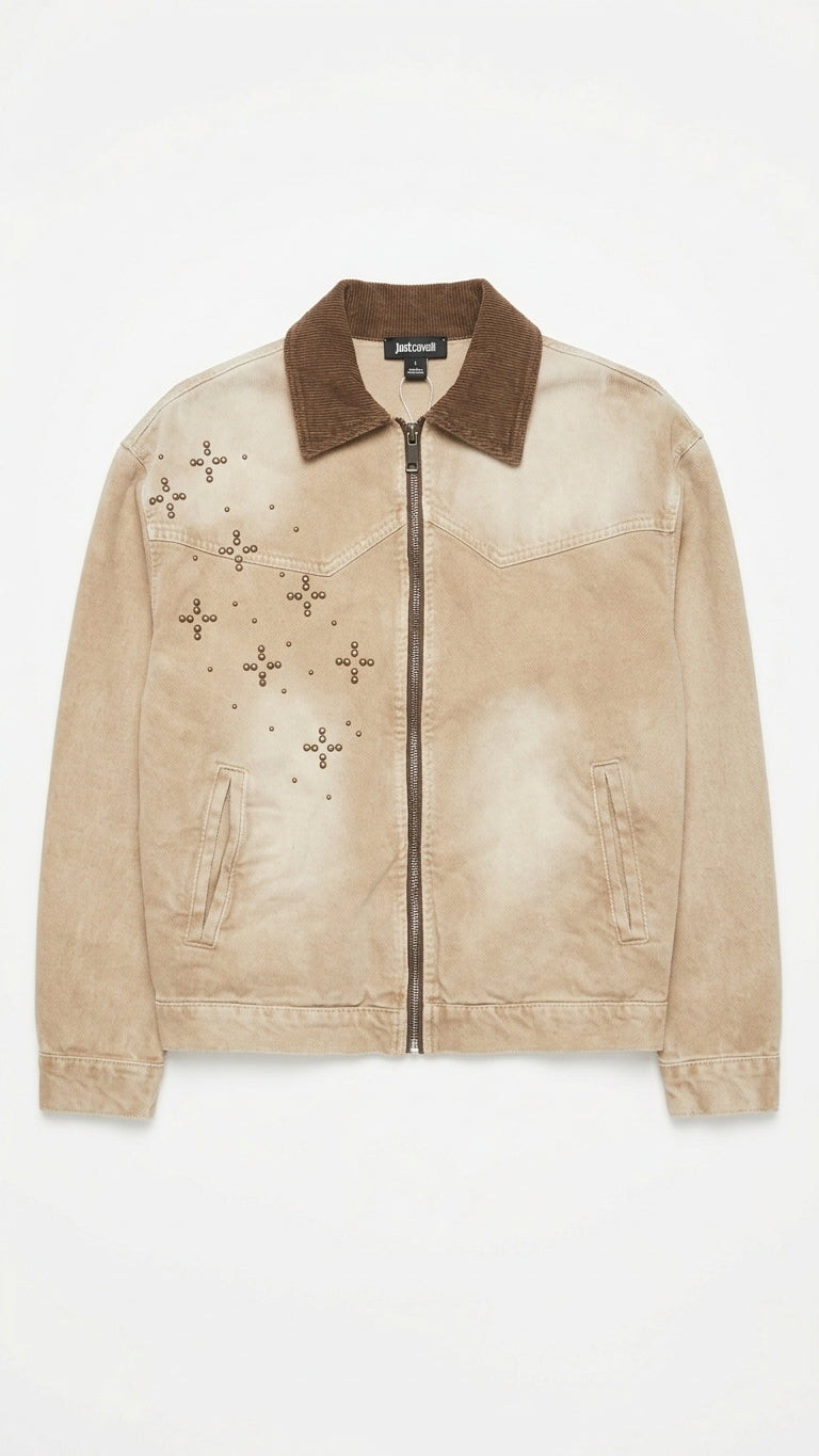 Chew Forever Roach Work Jacket Beige | Giacca da Lavoro Unisex con Borchie – JSP