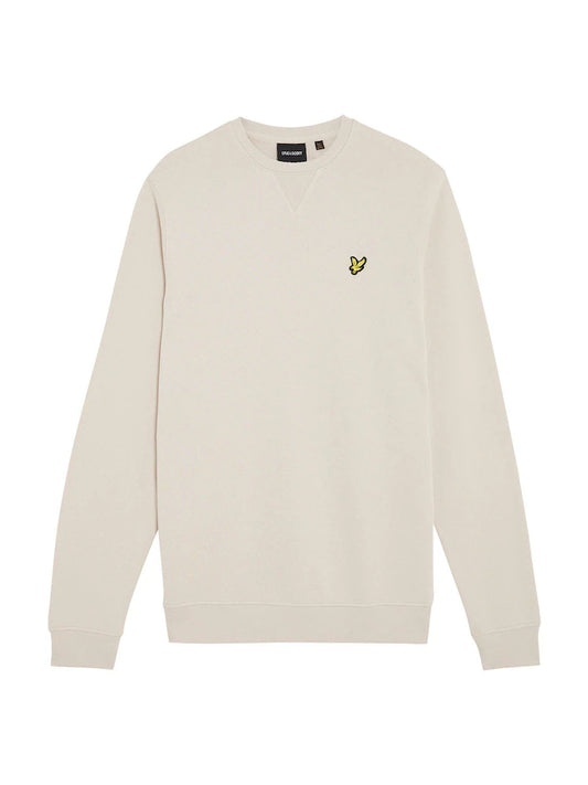 Felpa Girocollo Uomo Lyle & Scott | Crew Neck Sweatshirt con Logo Aquila Dorata e Cucitura Rétro