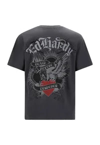 Felpa Ed Hardy Bambino e Ragazzo | Maglia Maniche Lunghe Grigia con Grafica Cuore e Aquila Stile Tatuaggio