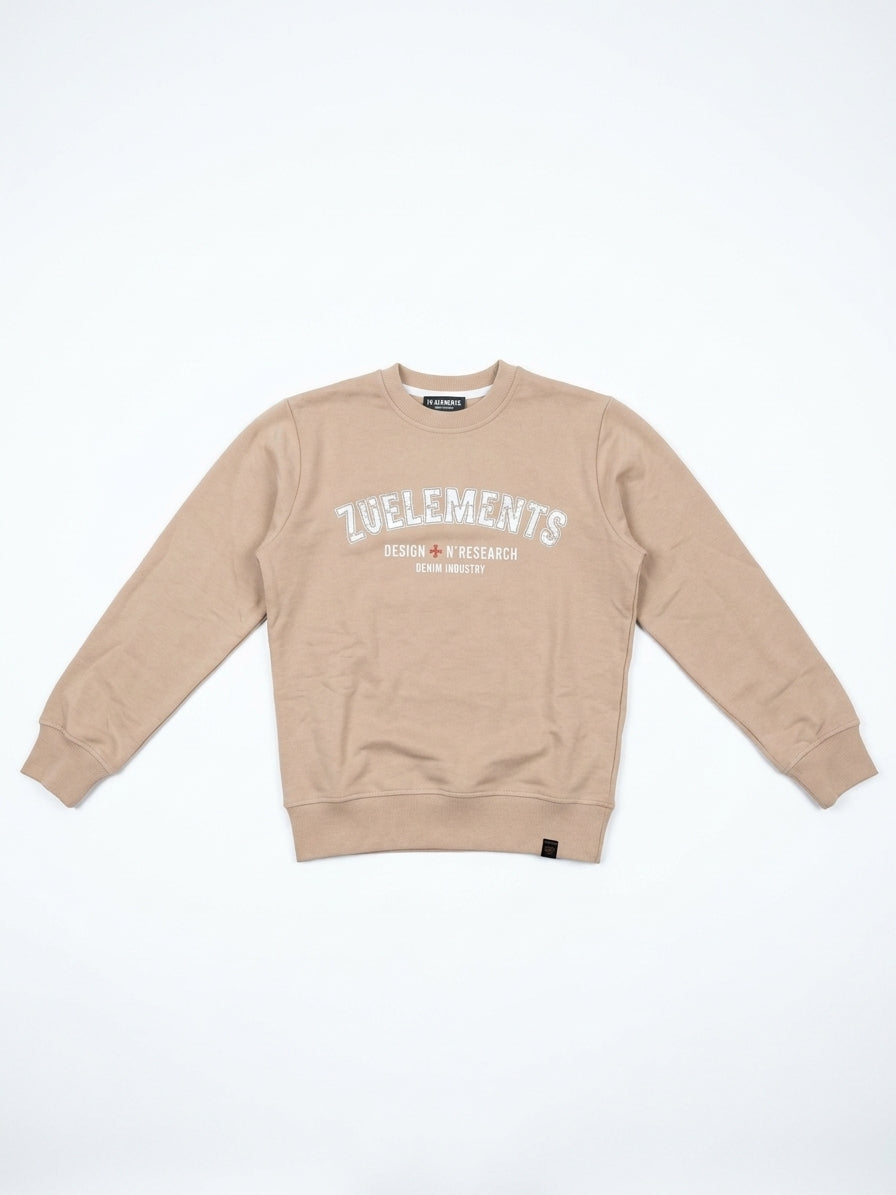 Felpa Girocollo Zu Elements | Felpa con Scritta "ZUELEMENTS DESIGN + N'RESEARCH" sul Petto