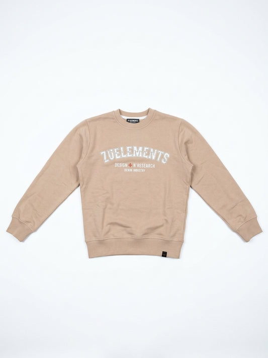Felpa Girocollo Zu Elements | Felpa con Scritta "ZUELEMENTS DESIGN + N'RESEARCH" sul Petto