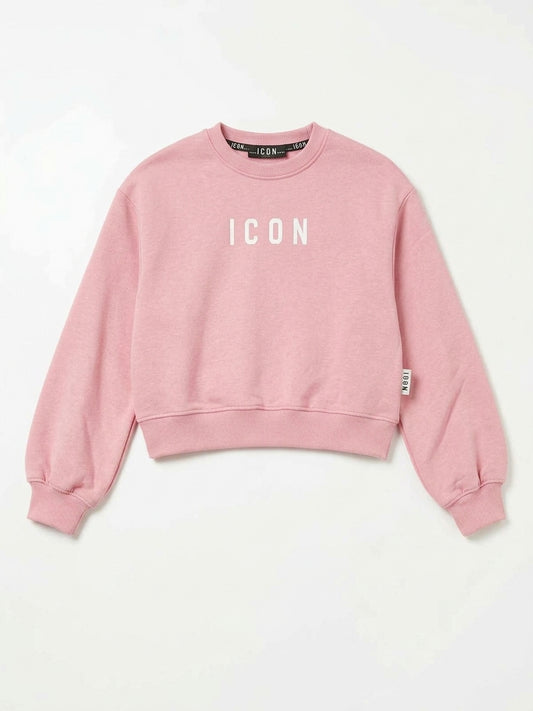 Felpa Girocollo ICON Bambino e Ragazzo | Felpa con Scritta Logo sul Petto – Icon Kids