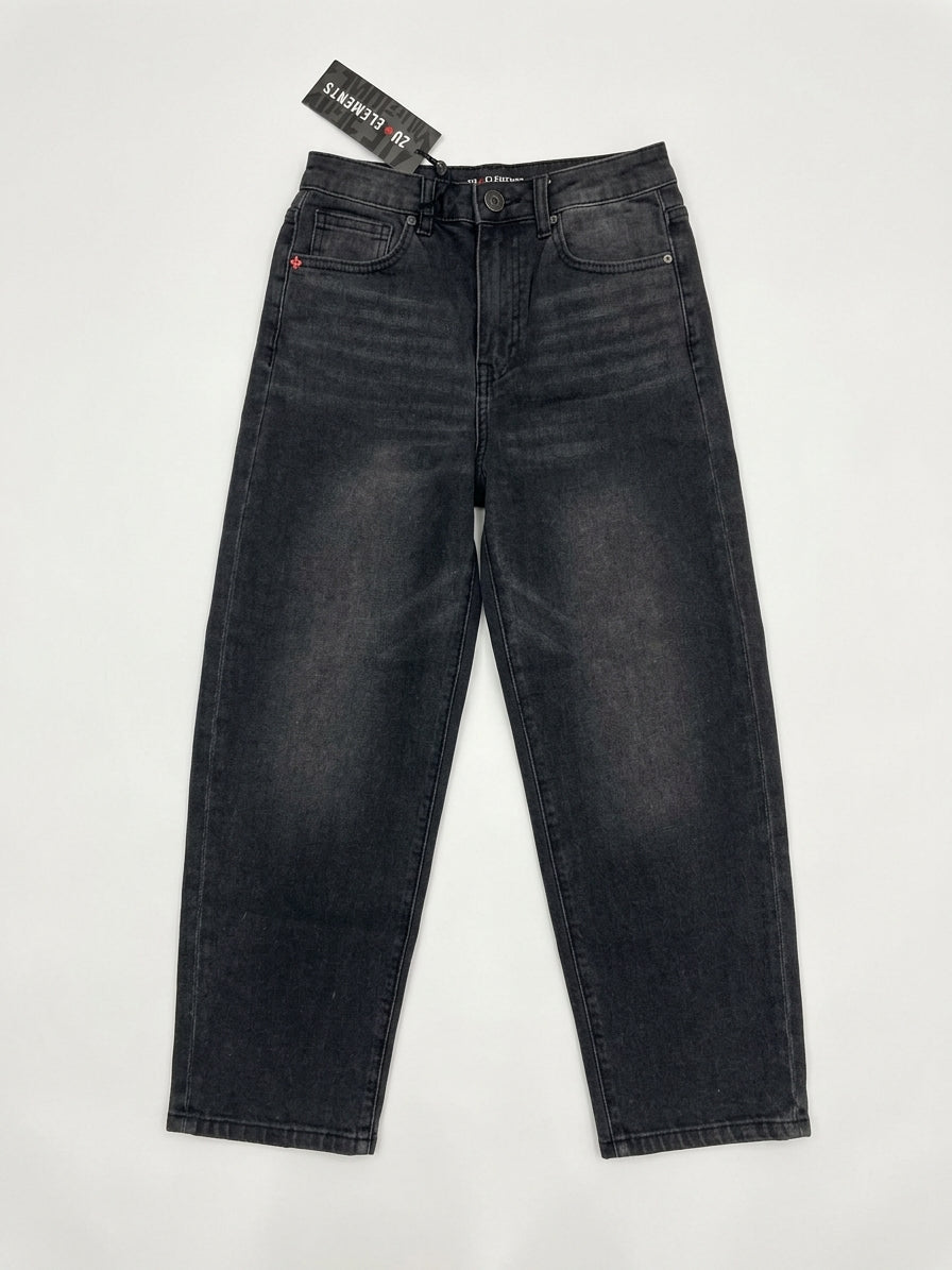 Jeans Zu Elements Donna e Ragazza | Denim Nero Delavé Taglio Ampio Balloon/Barrel Relaxed Fit