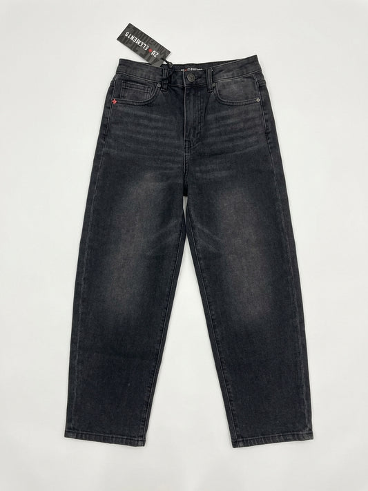 Jeans Zu Elements Donna e Ragazza | Denim Nero Delavé Taglio Ampio Balloon/Barrel Relaxed Fit