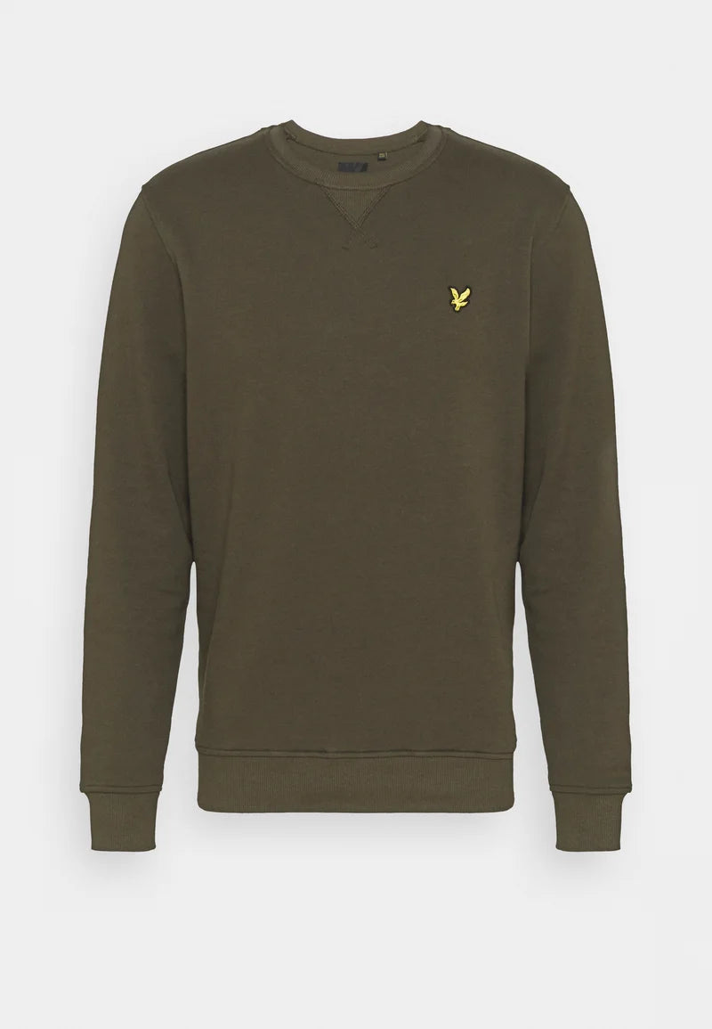Felpa Girocollo Uomo Lyle & Scott | Crew Neck Sweatshirt con Logo Aquila Dorata e Cucitura Rétro