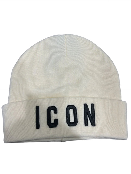Berretto Dsquared2 Icon in Maglia a Coste | Cappello con Ricamo ICON e Risvolto