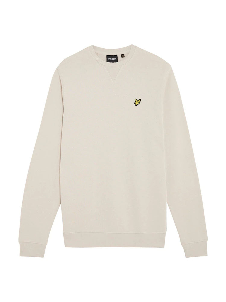 Felpa Girocollo Uomo Lyle & Scott | Crew Neck Sweatshirt con Logo Aquila Dorata e Cucitura Rétro